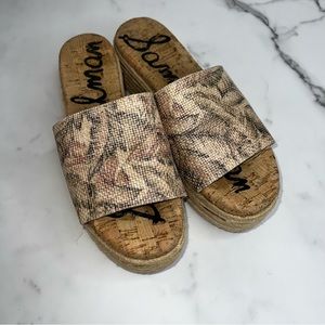 SAM EDELMAN Weslee Platform Espadrille Slides Size 7